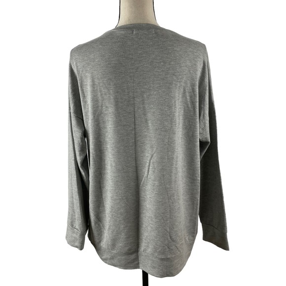 ZUTTER GRAY FRENCH TERRY "I WILLIE LOVE YOU" LONG SLEEVE TUNIC TOP LARGE - Picture 7 of 10